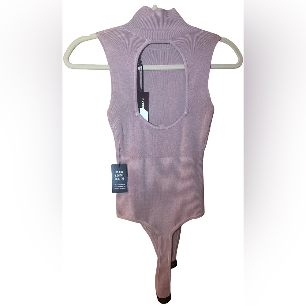 NWT!! Express Body Contour Mock Neck Sleeveless Open Back Bodysuit